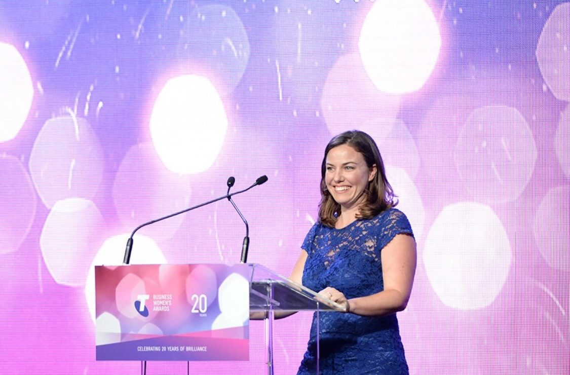 Tina Tower accepting the national Telstra Business Women's Award