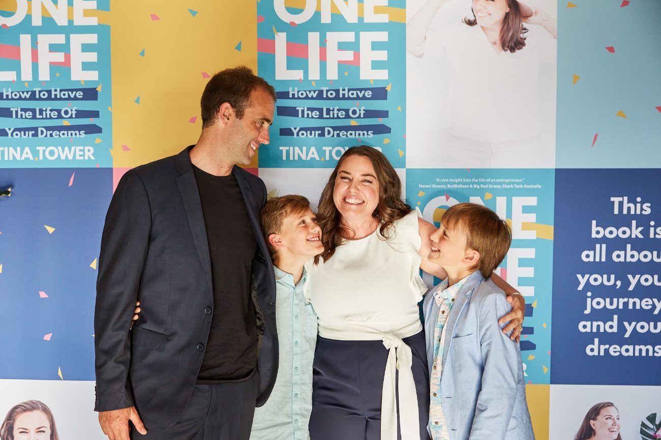 Tina Tower at the One Life book launch with her family