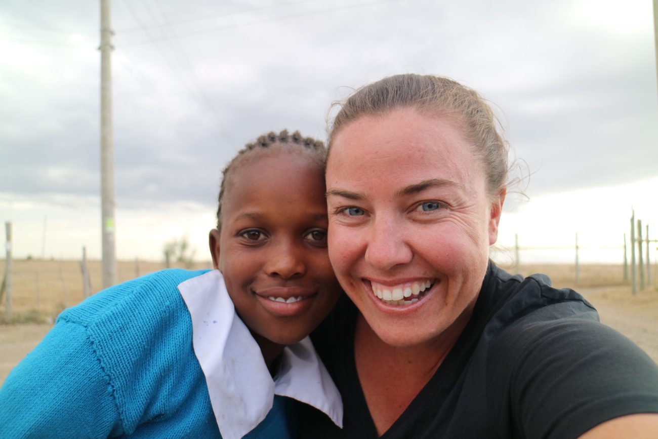 Tina Tower with a Kukua Foundation scholarship student in Kenya
