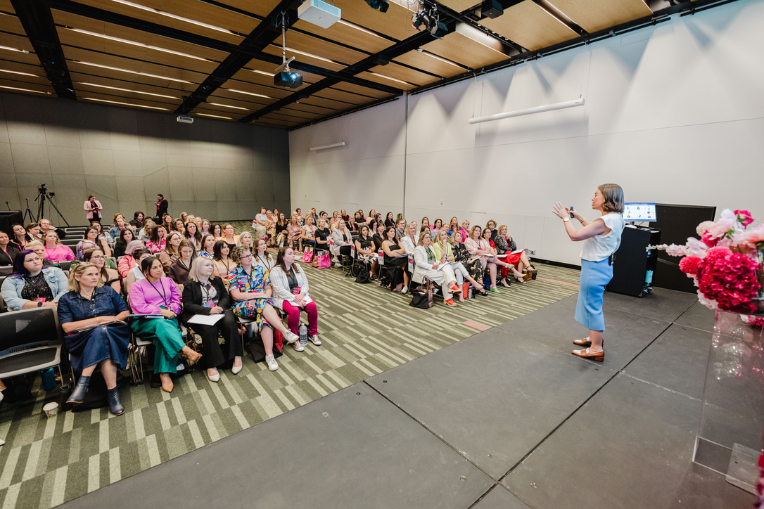 Tina Tower speaking at the Unstoppable Women Event